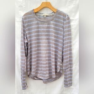 Max Studio Blue Grey striped Women's Top Size M